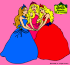 Dibujo Barbie y sus amigas princesas pintado por amalia