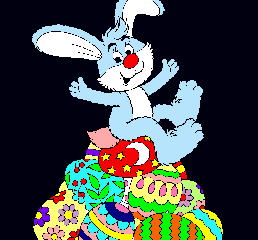 Dibujo Conejo de Pascua pintado por julita