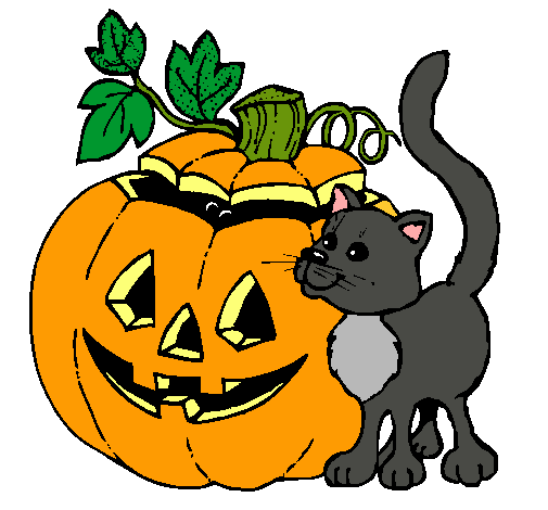 Calabaza y gato