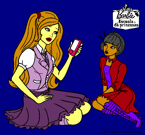 Dibujo Barbie con el teléfono móvil pintado por zayuri