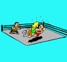 Dibujo Lucha en el ring pintado por Bordallo
