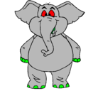 Dibujo Elefante contento pintado por jaja12