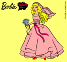 Dibujo Barbie vestida de novia pintado por isidr