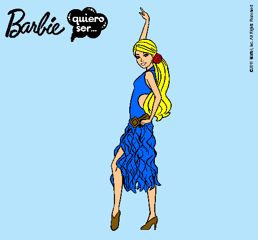Dibujo Barbie flamenca pintado por Amyluz