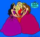 Dibujo Barbie y sus amigas princesas pintado por jesuca