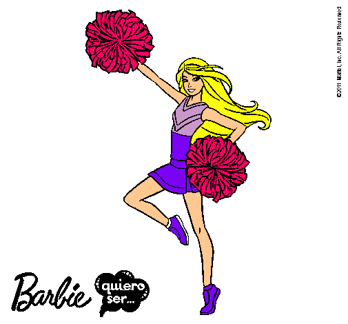 Dibujo Barbie animadora pintado por antonela