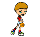 Dibujo Jugadora de básquet pintado por ffffff