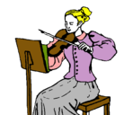 Dibujo Dama violinista pintado por rodriguez