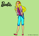 Dibujo Barbie con look casual pintado por Loren