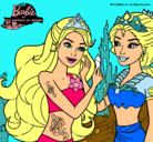 Dibujo Barbie se despiede de la reina sirena pintado por yllllee