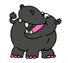 Dibujo Hipopótamo pintado por agto