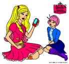 Dibujo Barbie con el teléfono móvil pintado por alanishccc