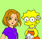 Dibujo Sakura y Lisa pintado por danna