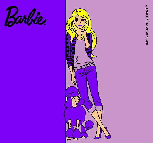 Barbie con cazadora de cuadros