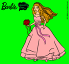 Dibujo Barbie vestida de novia pintado por YUPI