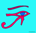 Dibujo Ojo Horus pintado por negr