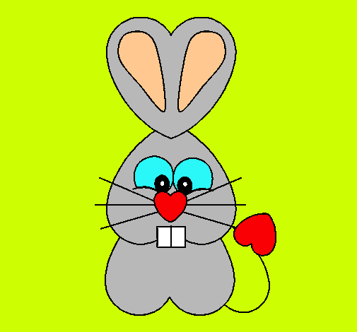 Dibujo Conejo corazón pintado por MINEYA