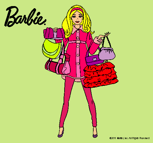 Dibujo Barbie de compras pintado por Loren