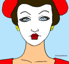 Dibujo Cara de geisha pintado por saray23