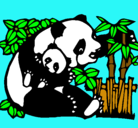 Dibujo Mama panda pintado por ggggg