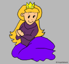 Dibujo Princesa sentada pintado por arocena
