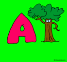 Dibujo Árbol pintado por letras