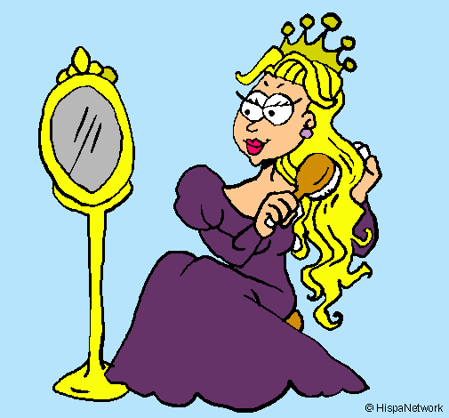 Dibujo Princesa y espejo pintado por fabila