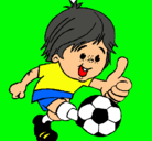 Dibujo Chico jugando a fútbol pintado por BRASIL