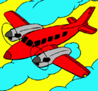 Dibujo Avioneta pintado por aereo