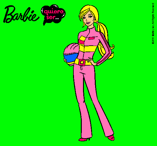 Dibujo Barbie piloto de motos pintado por paris-france