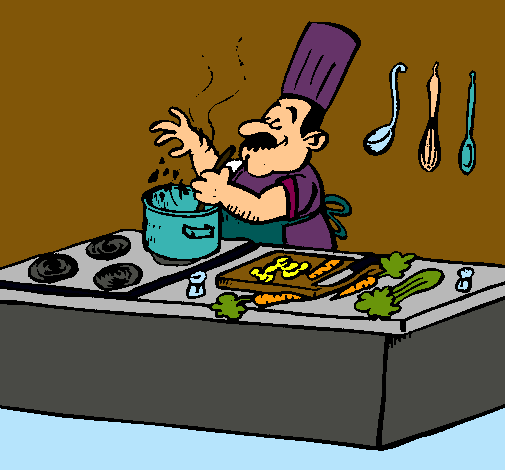 Cocinero en la cocina