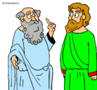 Dibujo Sócrates y Platón pintado por cemarso