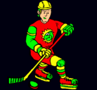Dibujo Jugador de hockey sobre hielo pintado por nicol