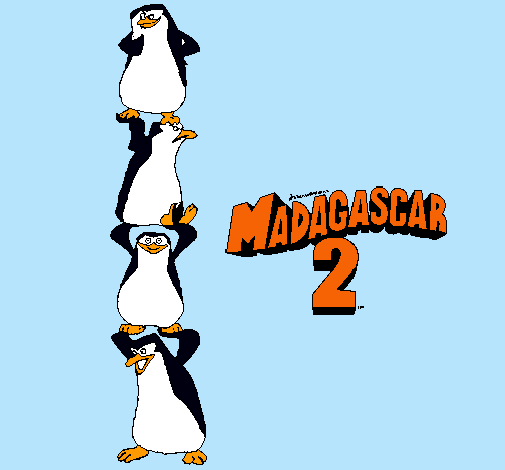 Dibujo Madagascar 2 Pingüinos pintado por lili3421