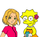 Dibujo Sakura y Lisa pintado por merilia