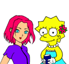 Dibujo Sakura y Lisa pintado por CaaaTiiiTaaa