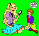 Dibujo Barbie con el teléfono móvil pintado por raquel456516