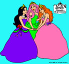 Dibujo Barbie y sus amigas princesas pintado por MARIA06