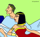 Dibujo César y Cleopatra pintado por yyyyyyyyyyyy