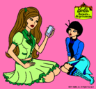 Dibujo Barbie con el teléfono móvil pintado por gfnhhjmd