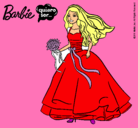 Dibujo Barbie vestida de novia pintado por mariany