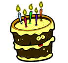 Dibujo Pastel de cumpleaños 2 pintado por tarta