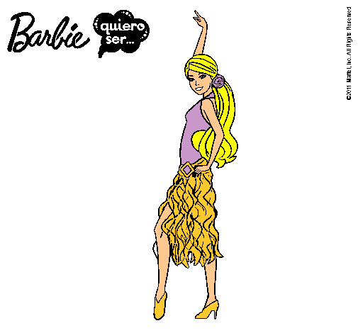 Dibujo Barbie flamenca pintado por Diianiita