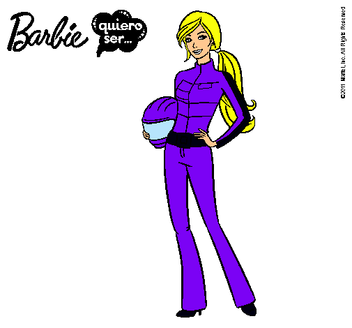 Dibujo Barbie piloto de motos pintado por ernesotto
