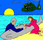 Dibujo Rescate ballena pintado por marianita011