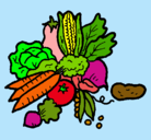 Dibujo verduras pintado por valesh
