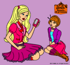 Dibujo Barbie con el teléfono móvil pintado por jesuca