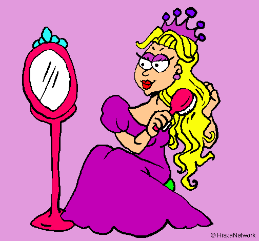 Dibujo Princesa y espejo pintado por Saraa02