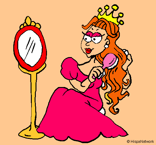 Dibujo Princesa y espejo pintado por andrehita