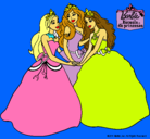 Dibujo Barbie y sus amigas princesas pintado por alba75